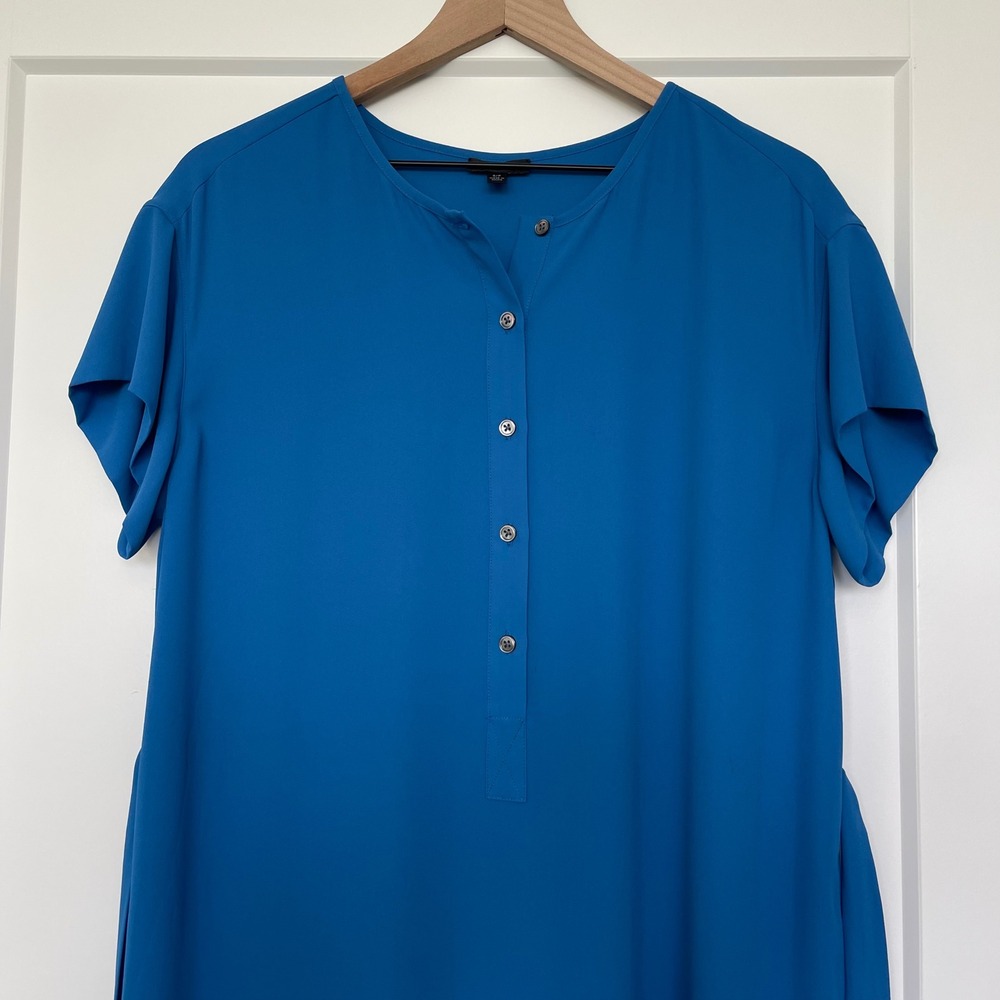 ATM Anthony Thomas Melillo Crepe Georgette Dress Cobalt Blue Small Relaxed Chic - Picture 7 of 14